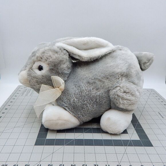 Dan Dee Collectors Choice Grey Bunny Rabbit Plush Stuffed Animal 17 Inch Bow - Picture 1 of 11